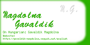 magdolna gavaldik business card